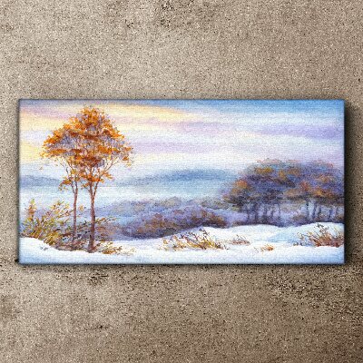 Vászonkép Téli táj fákkal