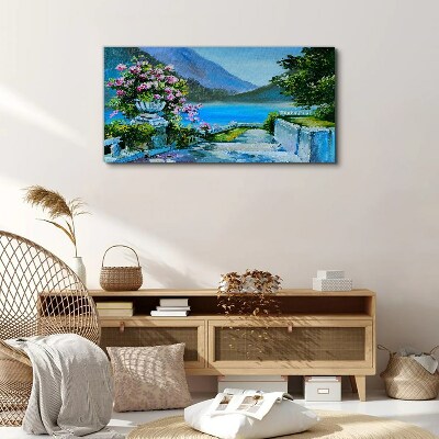 Vászonkép Romantikus kilátás a tóra