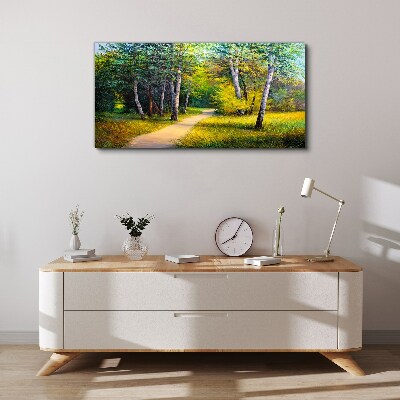 Vászonkép Csendes ösvény az erdőben