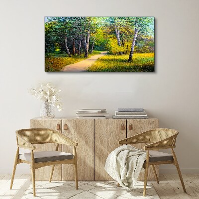 Vászonkép Csendes ösvény az erdőben