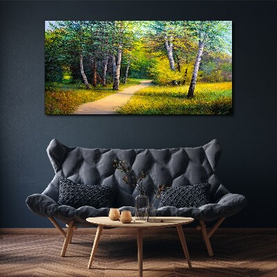 Vászonkép Csendes ösvény az erdőben