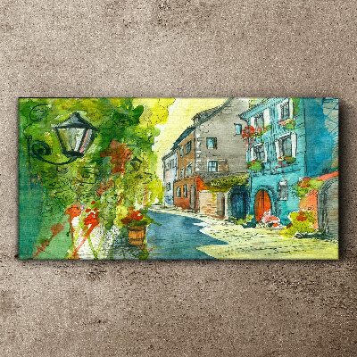 Vászonkép Bájos utca színben