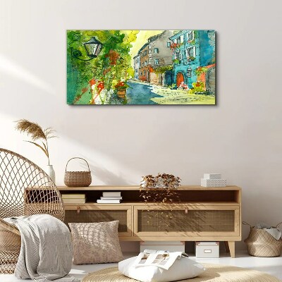 Vászonkép Bájos utca színben