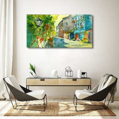 Vászonkép Bájos utca színben