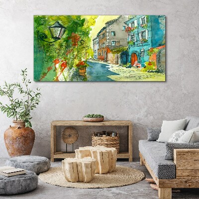 Vászonkép Bájos utca színben