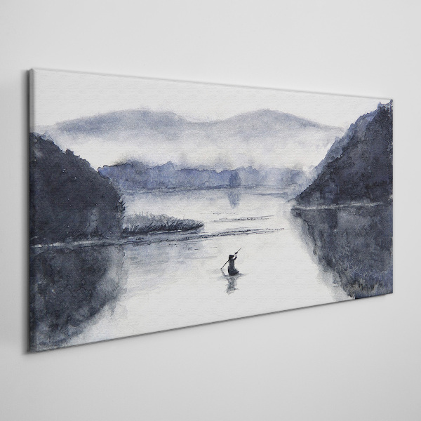 Vászonkép Csendes reggel a tóparton