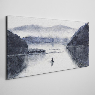 Vászonkép Csendes reggel a tóparton