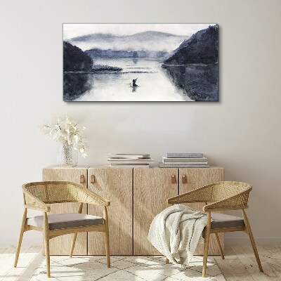 Vászonkép Csendes reggel a tóparton