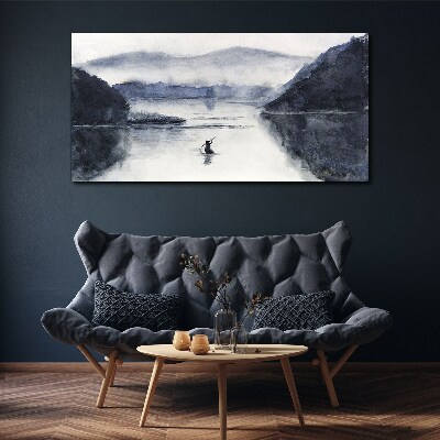 Vászonkép Csendes reggel a tóparton