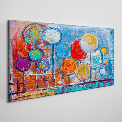 Vászonkép Színes fák a szélben