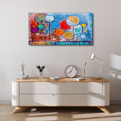 Vászonkép Színes fák a szélben