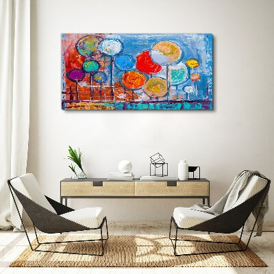 Vászonkép Színes fák a szélben