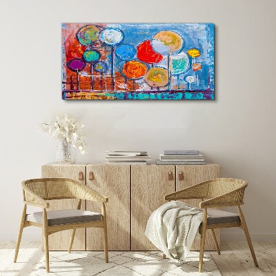 Vászonkép Színes fák a szélben