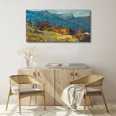 Vászonkép Hegyi táj őszi színekben