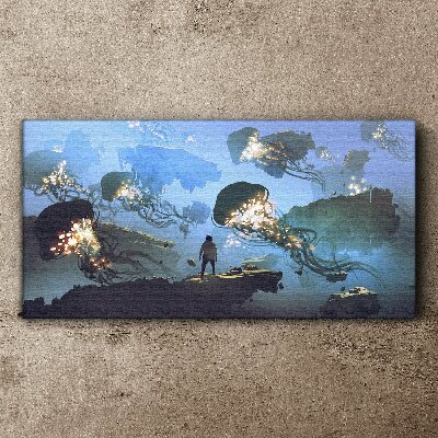 Vászonkép Víz alatti utazás a medúza tükrében