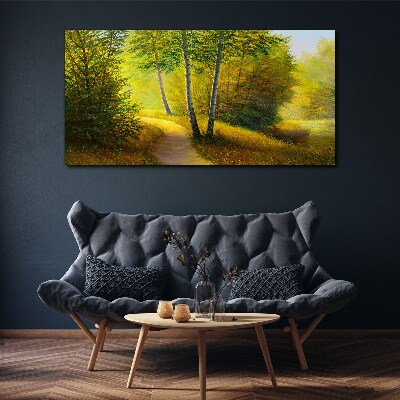 Vászonkép Arany erdő a napfényben