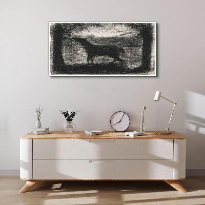 Vászonkép Egy ló árnyéka az erdőben