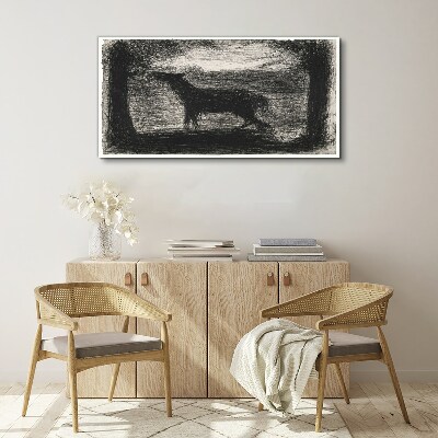 Vászonkép Egy ló árnyéka az erdőben