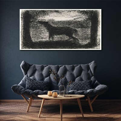 Vászonkép Egy ló árnyéka az erdőben