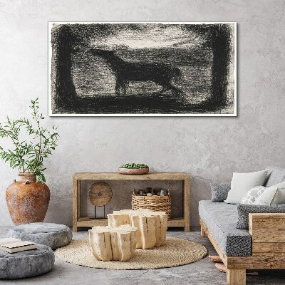 Vászonkép Egy ló árnyéka az erdőben