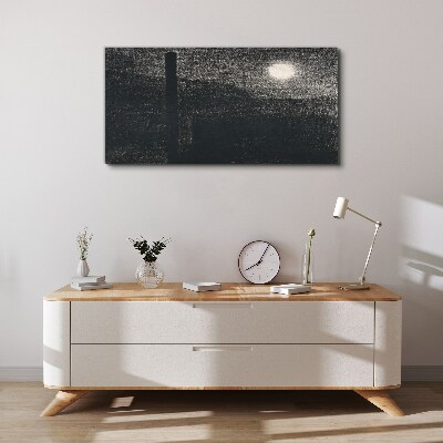 Vászonkép Naplemente a város felett