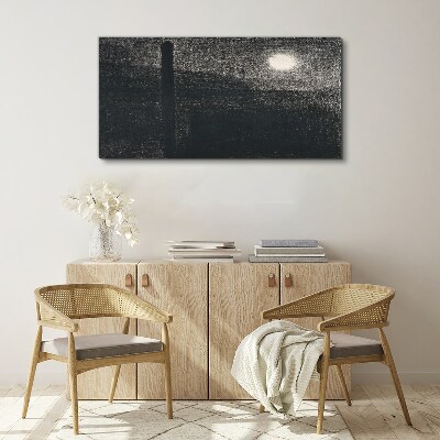 Vászonkép Naplemente a város felett