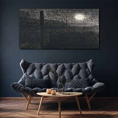 Vászonkép Naplemente a város felett