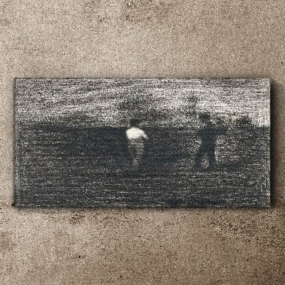 Vászonkép Ködös alakok a táj háttér előtt