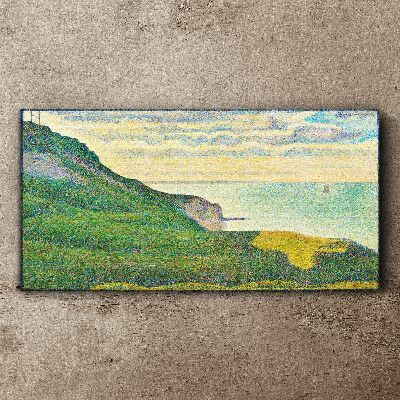 Vászonkép Tengerparti táj színes pontokban