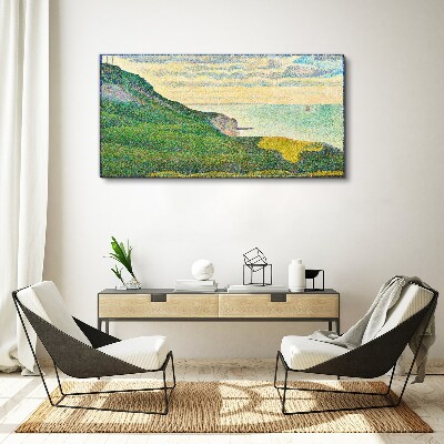 Vászonkép Tengerparti táj színes pontokban