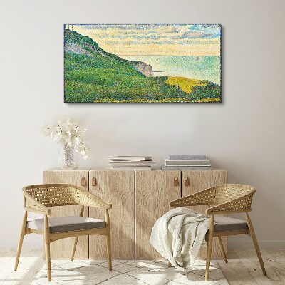 Vászonkép Tengerparti táj színes pontokban