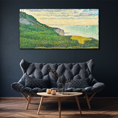 Vászonkép Tengerparti táj színes pontokban