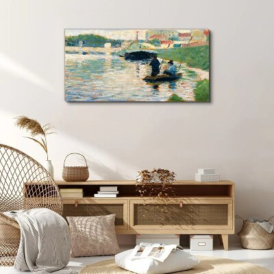 Vászonkép Csónakok a folyón