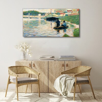 Vászonkép Csónakok a folyón