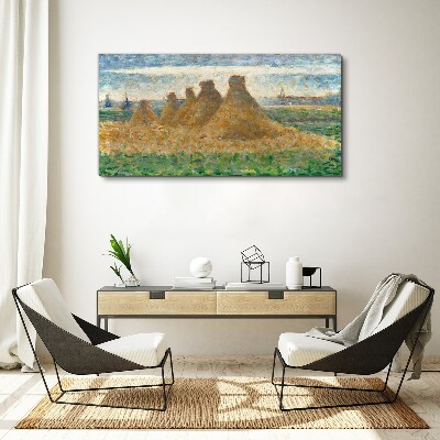 Vászonkép Arany szénaboglyák