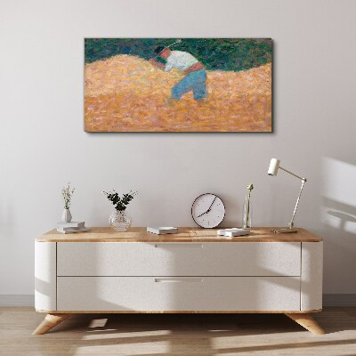 Vászonkép A mezőn dolgozó gazdálkodó