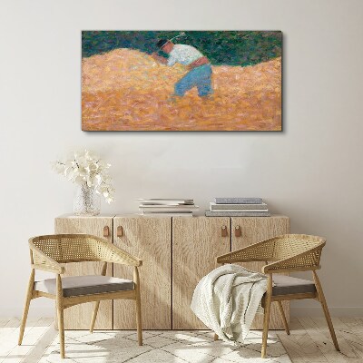 Vászonkép A mezőn dolgozó gazdálkodó