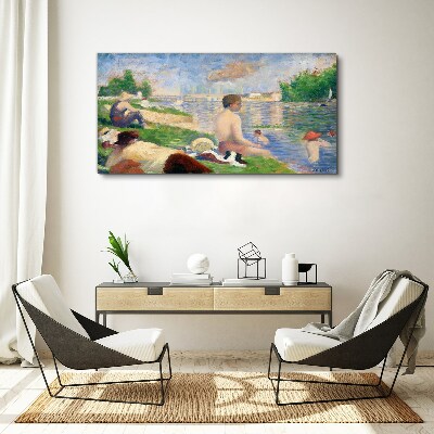 Vászonkép Nyári pihenés a víz mellett
