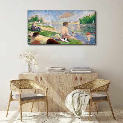 Vászonkép Nyári pihenés a víz mellett