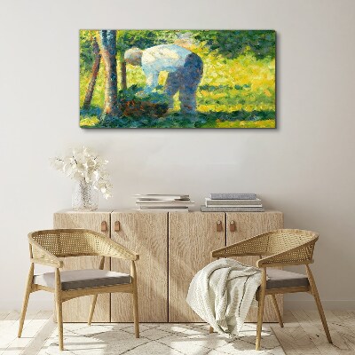 Vászonkép Munka a kertben