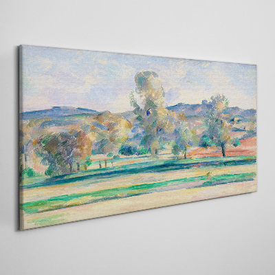 Vászonkép Tavaszi táj fákkal