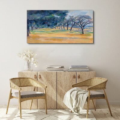 Vászonkép Békés táj fákkal