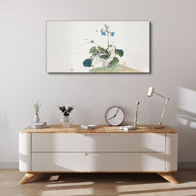 Vászonkép Virág kő alapon