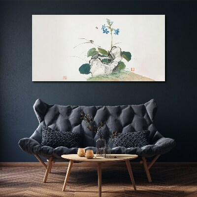 Vászonkép Virág kő alapon