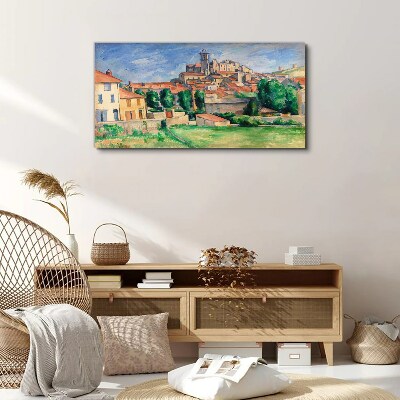 Vászonkép Kilátás a városra zöldellő