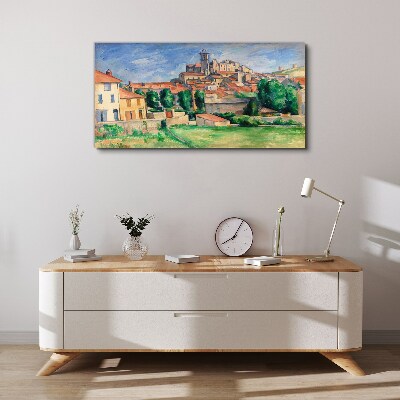 Vászonkép Kilátás a városra zöldellő