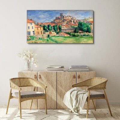 Vászonkép Kilátás a városra zöldellő