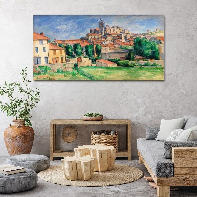 Vászonkép Kilátás a városra zöldellő