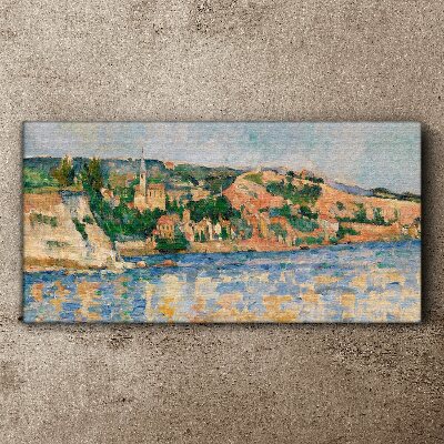 Vászonkép Táj a folyó mellett