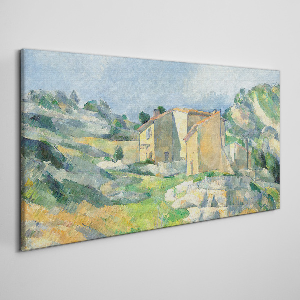 Vászonkép Házak a dombon